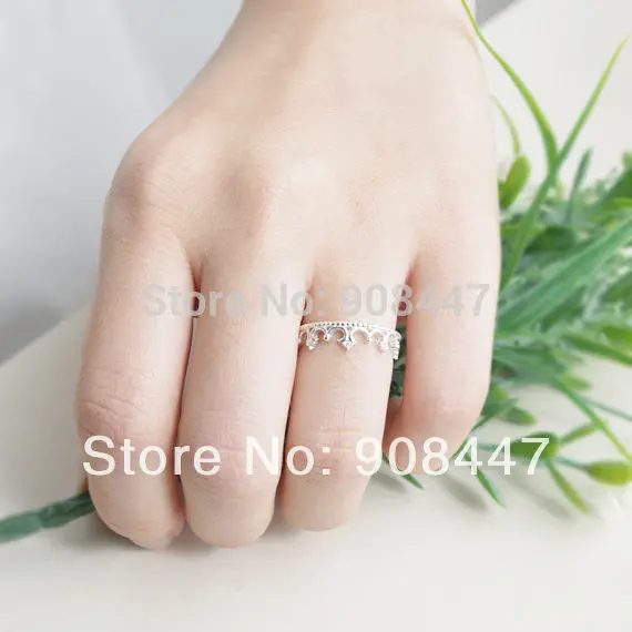 10 Pcslot- Designer Elegant Rhinestone Tiara Crown Ring Jewelry 3