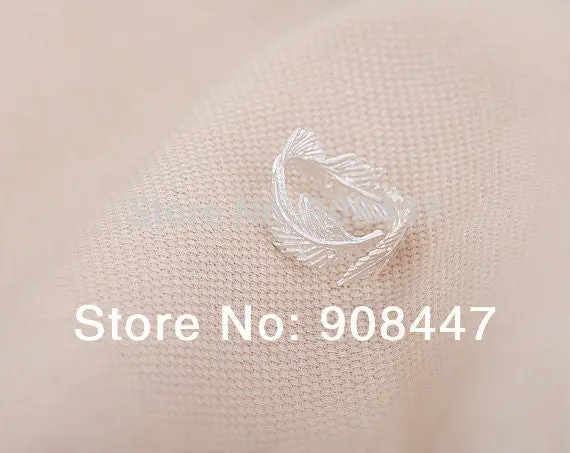 10 Pcslot- Feathers Ring - Silver Leaf Ring,Cool Rings,Cute Ring 3