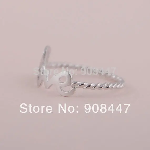 10 Pcslot- Jewelry Accessories Love Letter Ring Finger Ring Mix Color . 2