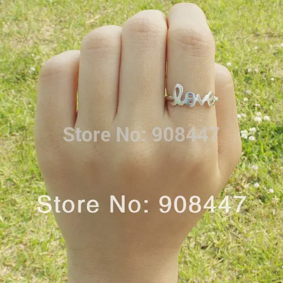 10 Pcslot- Jewelry Accessories Love Letter Ring Finger Ring Mix Color . 3