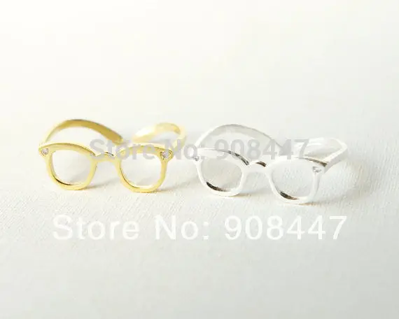 10 Pcslot- Jewelry Punk Glasses Design Finger Rings Ladie's Mixed Color 1