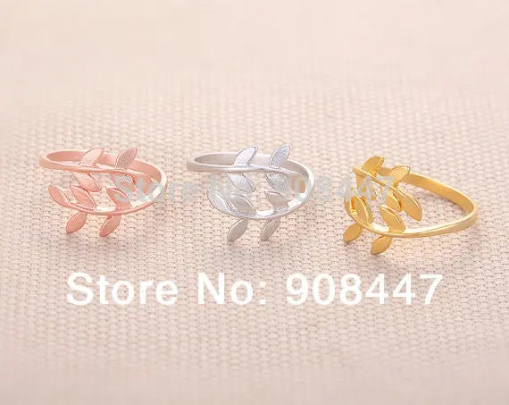 10 Pcslot Laurel Leaf Rings,Accessories Branches Leaves Ring Brief Finger Ring Jewelry 1
