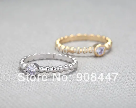10 Pcslot- Light Sapphire Cubic Ring With Twisted Ringband - Gold, Silver Everyday Jewelry, Simple, Chic, Birthday Gift 1