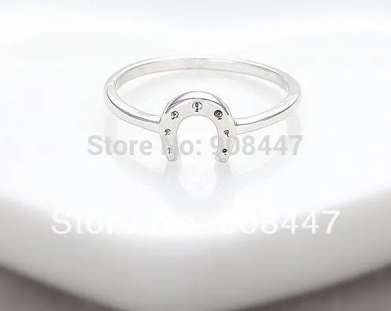10 Pcslot- Lucky Horseshoe Ring - Silver Rhodium Plated, Everyday Jewelry, Simple, Cute, Adjustable Ring 3