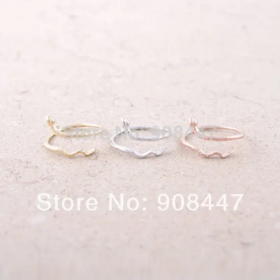10 Pcslot- Luxury Rose Gold Plated Small Snake Rings Girls Gifts Trendy Vintage Ms 1