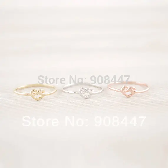 10 Pcslot- Mix Color Promotion Jewelry Kpop Heart Knot Ring Everyday Jewelry Infinity Ring 1