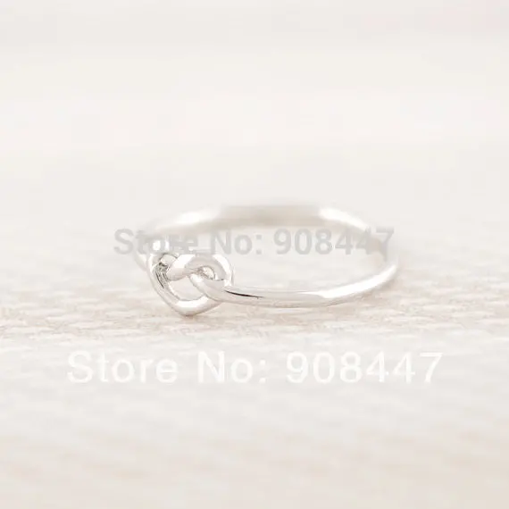 10 Pcslot- Mix Color Promotion Jewelry Kpop Heart Knot Ring Everyday Jewelry Infinity Ring 3