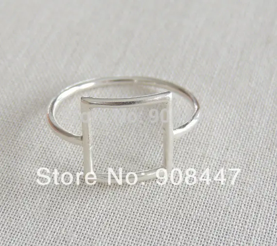 10 Pcslot-R112 Open Square Ring,Square Geometric Ringgeometric Ring 1