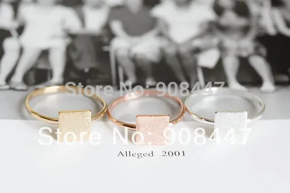 10 Pcslot-R207 Finger Rings Square Jewelry Wedding Ring Quadrangle Ring . 1
