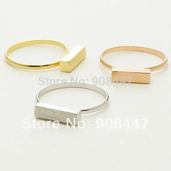 10 Pcslot-R247 Thick Modern Bar Ring Silver, Gold, Rose Gold Adjustable Ring 1