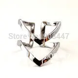 10 Pcslot-R248 Double V Ring ,Double Lines V Chevron Ring 2
