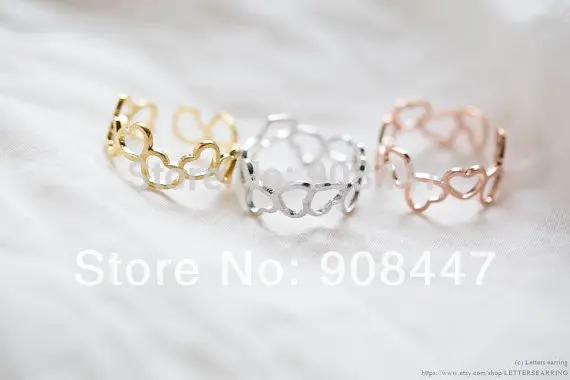 10 Pcslot- Rolling Heart Ring Mother Day Gifts Adjustable Stretch Rings 1