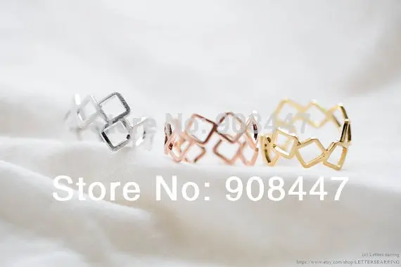10 Pcslot- Rolling Square Ring,Adjustable Ring,Stretch Ring,Mother Day Gifts 1