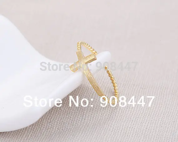 10 Pcslot- Sideways Cross Ring With Twisted Ringband - Unique Rings,Cool Rings 2