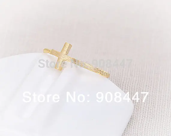 10 Pcslot- Sideways Cross Ring With Twisted Ringband - Unique Rings,Cool Rings 3