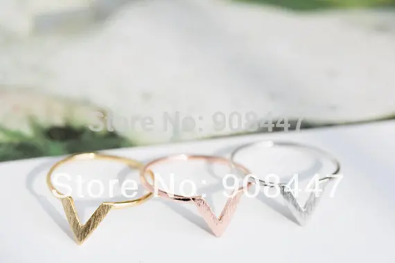 10 Pcslot Wire Chevron Knuckle Rings V Shape Midi Ring 1