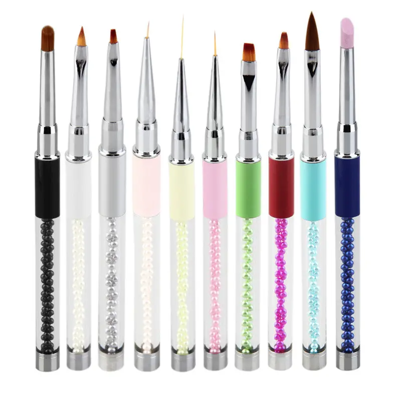 10 Pcssetnail Art Icure Pens Polishing Color Drawing Carved Poking Icure Painting Pen 1