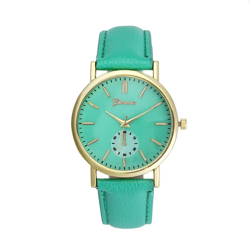 100% Clocks Geneva Roman Numerals Leather Analog Quartz Watch Women Watches Woman Geneve Watch Gifts 11