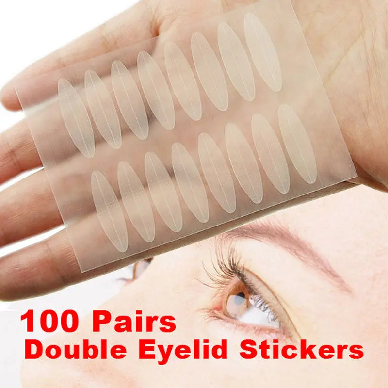 100 Pairs Flesh Color Eyelid Tapes Eye Talk Double Eyelid Technical Eye Makeup Stickers Beauty Tools 1