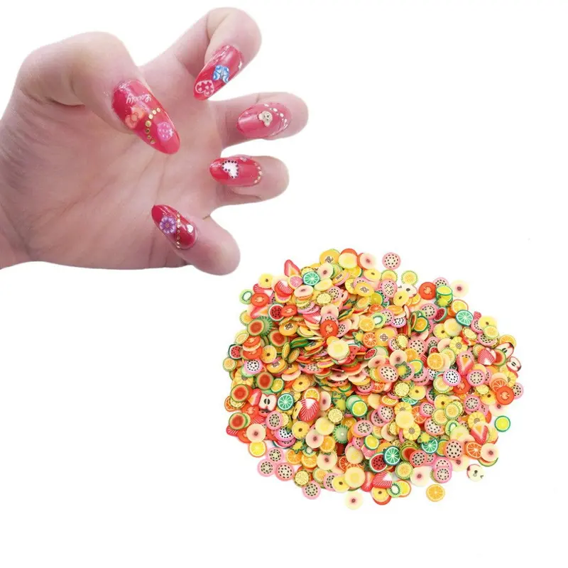 1000Pcs Diy Fruit Polymer Clay Slices Nail Art Sticker Tip Decorations 1