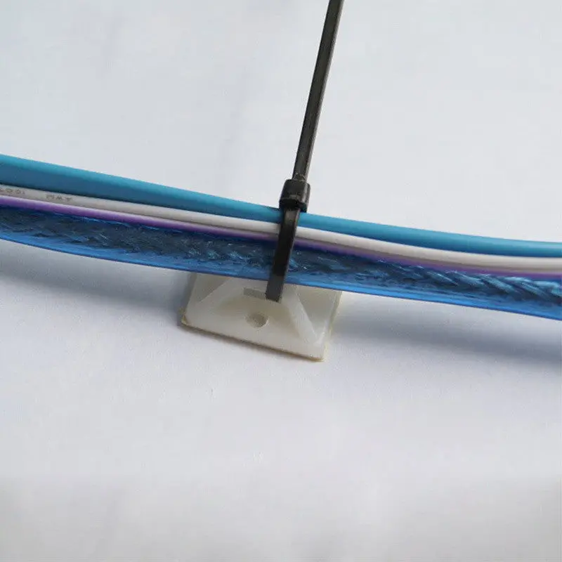 100Pcs 20Mm Self Adhesive Cable Wire Zip Tie Mounts 70478 1