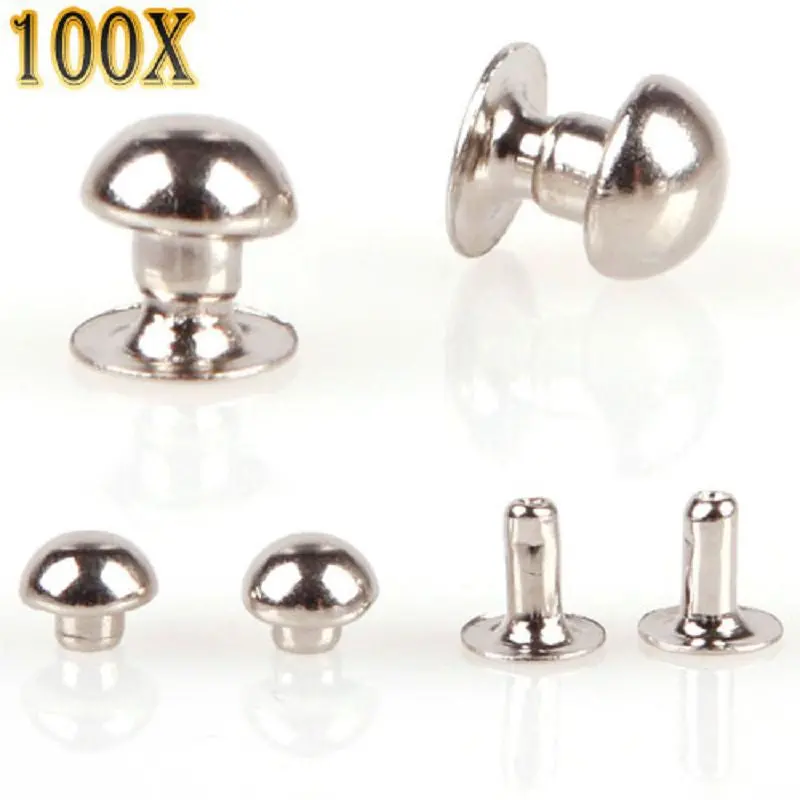100Pcs 5Mm Mushroom Round Spike Rivet Studs Punk Bracelet Bag Leather Diy Craft 24984 1
