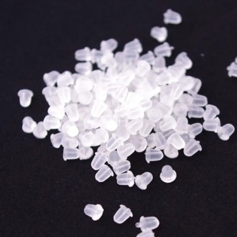 100Pcs Clear Soft Earring Hook Bullet Safety Stopper Earnut Silicone Rubber Back Feida 1