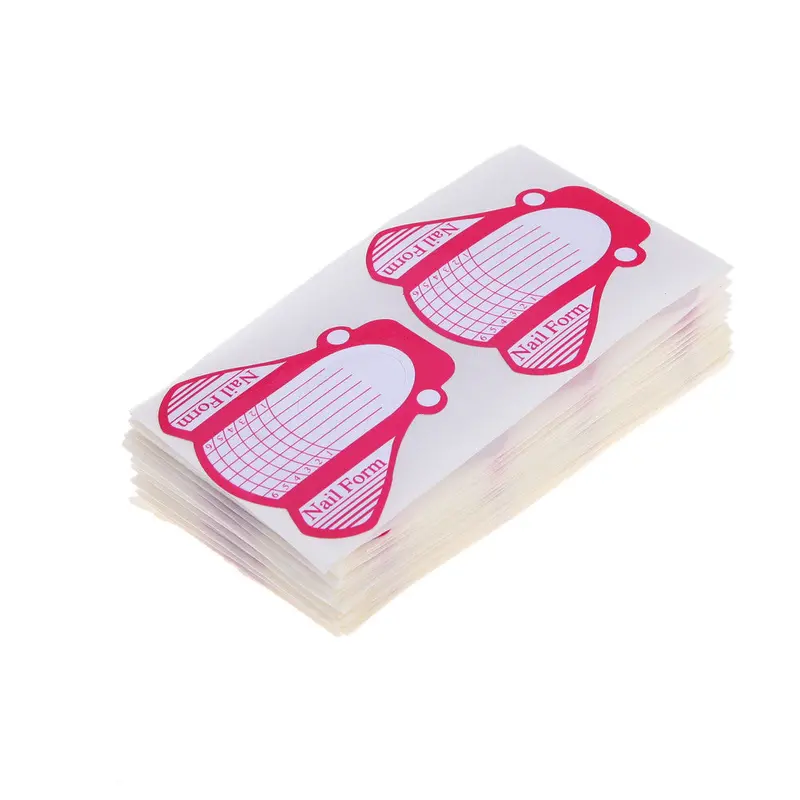 100Pcs Pressional Nail Forms For Acrylic Uv Gel Nail Art Tip Nail Extension 1