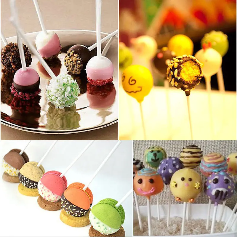 100Pcs15cm Pop Sticks Chocolate Cake Cookie Lollipop Lolly Candy Making Mould 55271 1