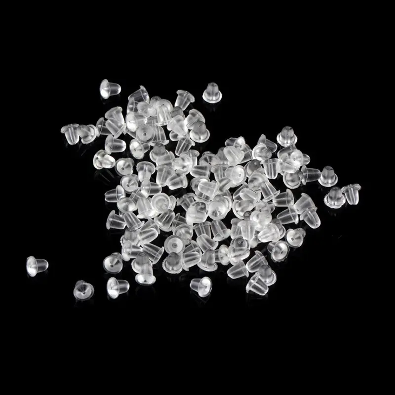 100Pcsset Diy Earrings Jewelry Accessories Bullet Plastic Ear Pluggingblocked,Earring Back 1