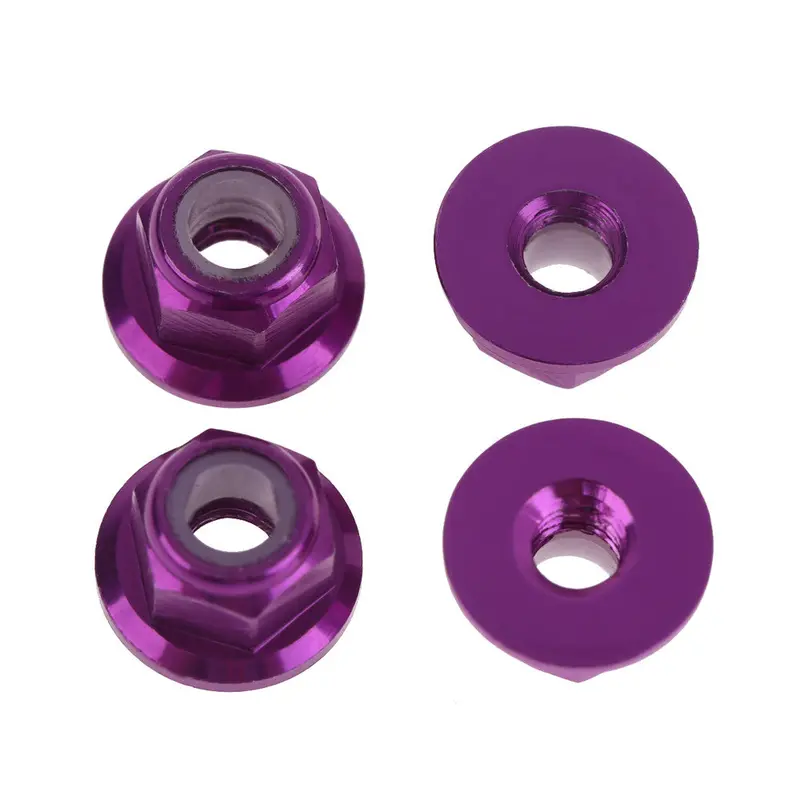 102049 Hsp 1/10 4Wd Rc Car Purple Aluminum Nylon Nut M4 02190 Upgrade Parts 1