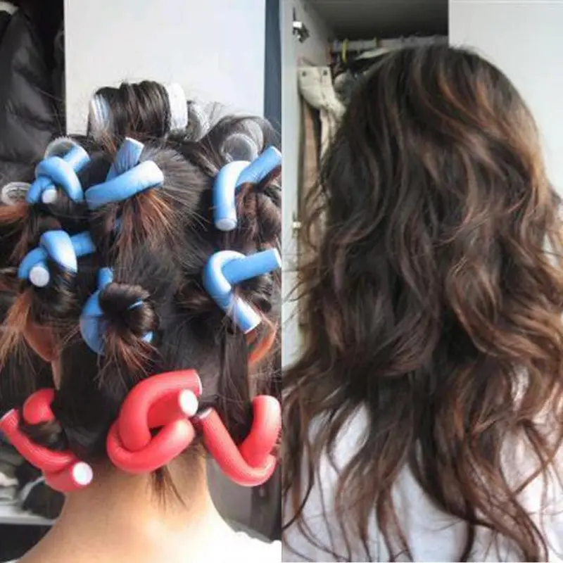 10Pc Curler Makers Soft Foam Bendy Twist Curls Diy Styling Hair Rollers Curlers Clingshippping 1
