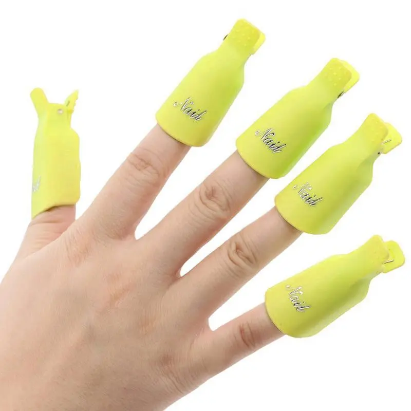10Pc Nail Art Polish Lacquer Easy Remover Soak Off Cap Clip Magic Uv Gel Nail Polish Remover Wrap Tools 1