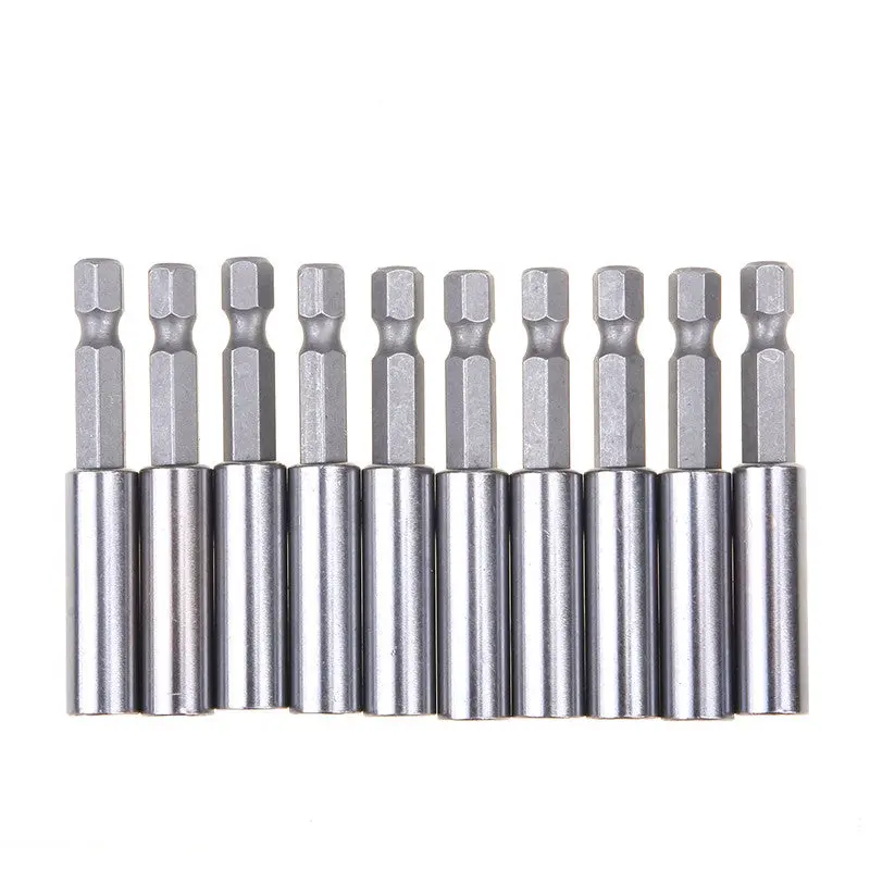 10Pcs 60Mm Length Flexible Stretch Magnetic Bit Holder Extensions 1/4" Hex Shank Bit 82675 1