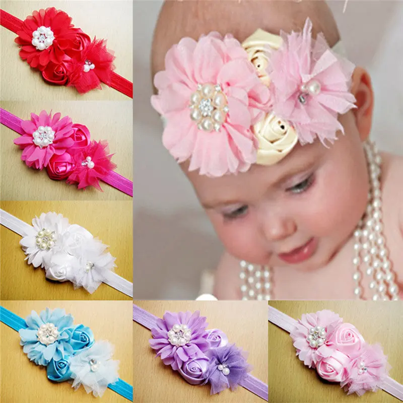 10Pcs Baby Toddler Girls Kids Lace Flower Hair B Flower Headb Elegant Headwear For Born Girls 1