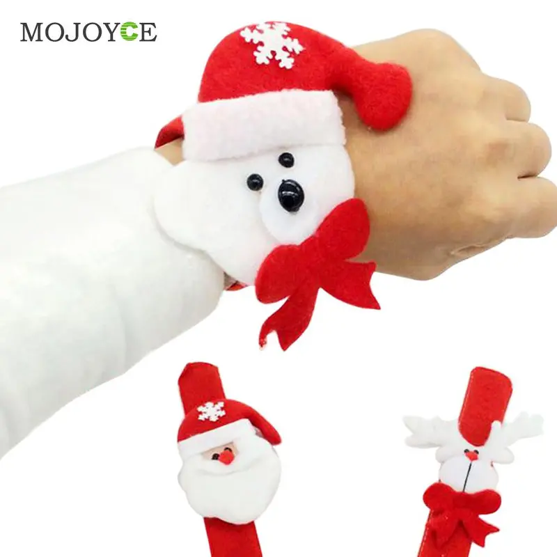 10Pcs Christmas Xmas Gifts Decorations Santa Claus Elk Bear Bracelet Circle Christmas Gift For Children Christmas Ornament 1