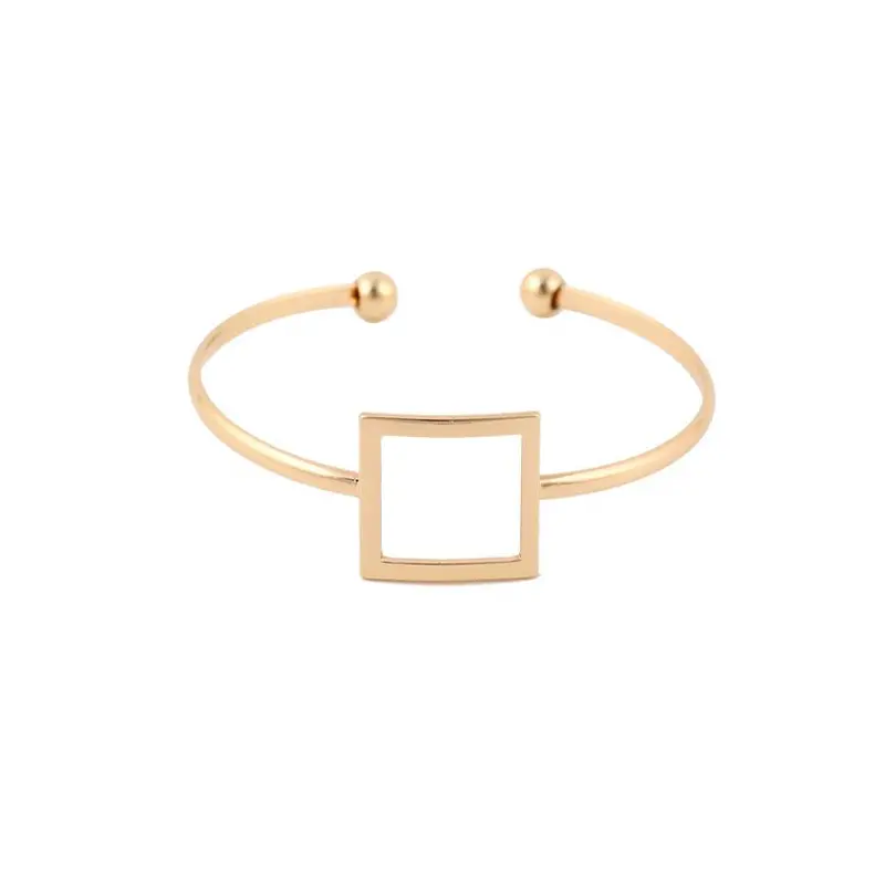 10Pcs Copper Geometric Open Square Bracelets Bangles Ajustable Love Bangle Party Gifts G066 1