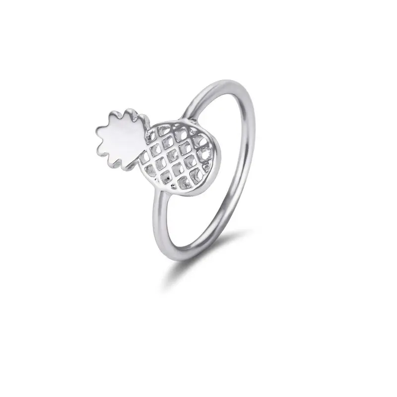 10Pcs Cute Pineapple Rings Simple Funny Outline Fruit Rings Lovely Ananas Rings Party Gift R142 2