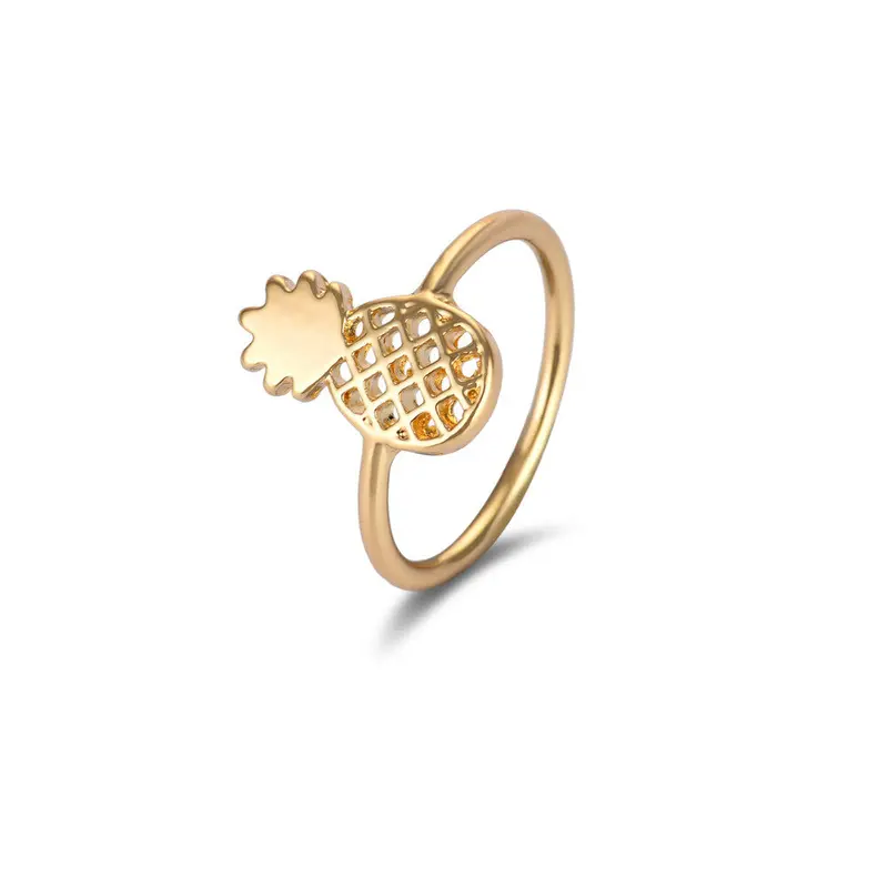 10Pcs Cute Pineapple Rings Simple Funny Outline Fruit Rings Lovely Ananas Rings Party Gift R142 3