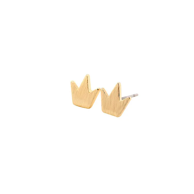 10Pcs Cute Small Brushed Crown Stud Earrings Party Gift S103 1