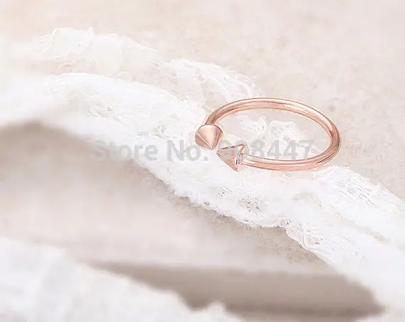 10Pcs- Double Arrow Ring Rose Gold Rose Gold Plated, Everyday Jewelry Simple Adjustable Rings 2