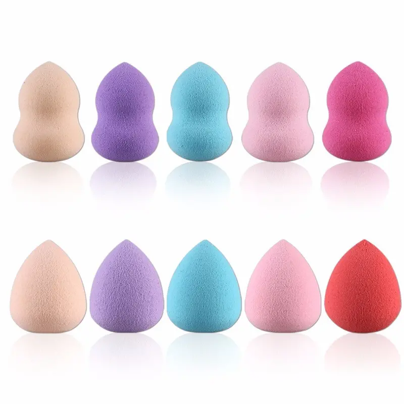 10Pcs Drop And Gourd Shaped Makeup Sponge Blender Puff Flawless Powder 1