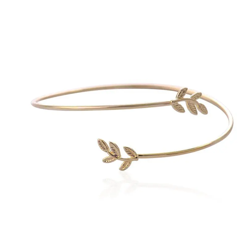 10Pcs-G054 Open Love Leaf Bangle Bracelet Party Gift 1