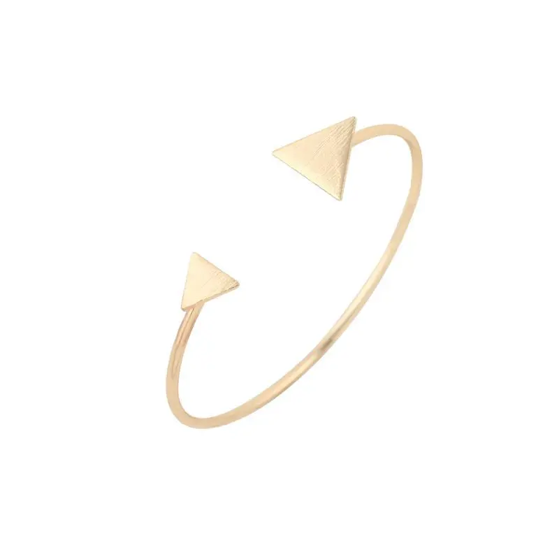 10Pcs Geometric Open Double Triangle Bangle With A Brushed Finish Gift G050 1