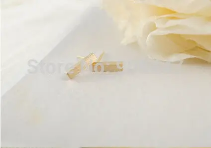 10Pcs Jewelry Silvergoldrose Gold Square Classical Slim Bar Stud Earrings S031 3