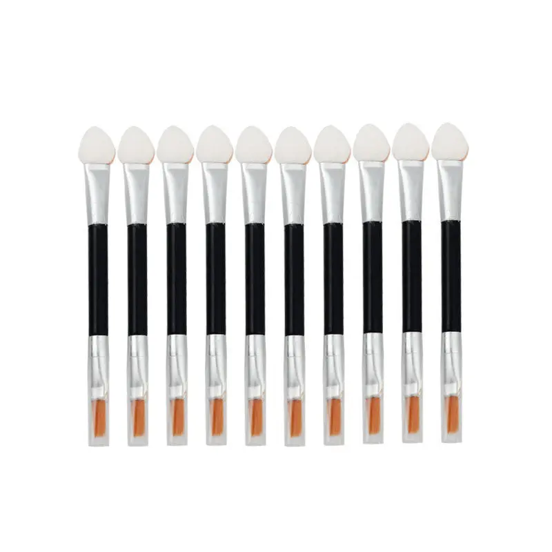 10Pcs Maange Makeup Brushes Professional Double-End Eye Shadow Eyeliner Makeup Sponge Eyebrow Lip Makeup Brush Pen Cleaner 1