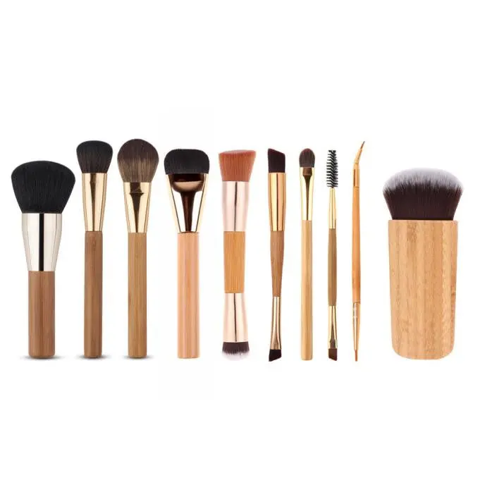 10Pcs Maange Makeup Brushes Professional Foundation Powder Eyeshadow Wood Toothbrush Makeup Brush Tools Cosmetics Kits Tools 1