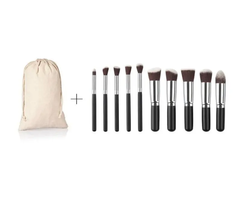 10Pcs Maange Rose Gold Makeup Brushes Professional Maquillage Brush Pen Foundation Eyebrow Make Up Brushes Bag Cosmetics 1
