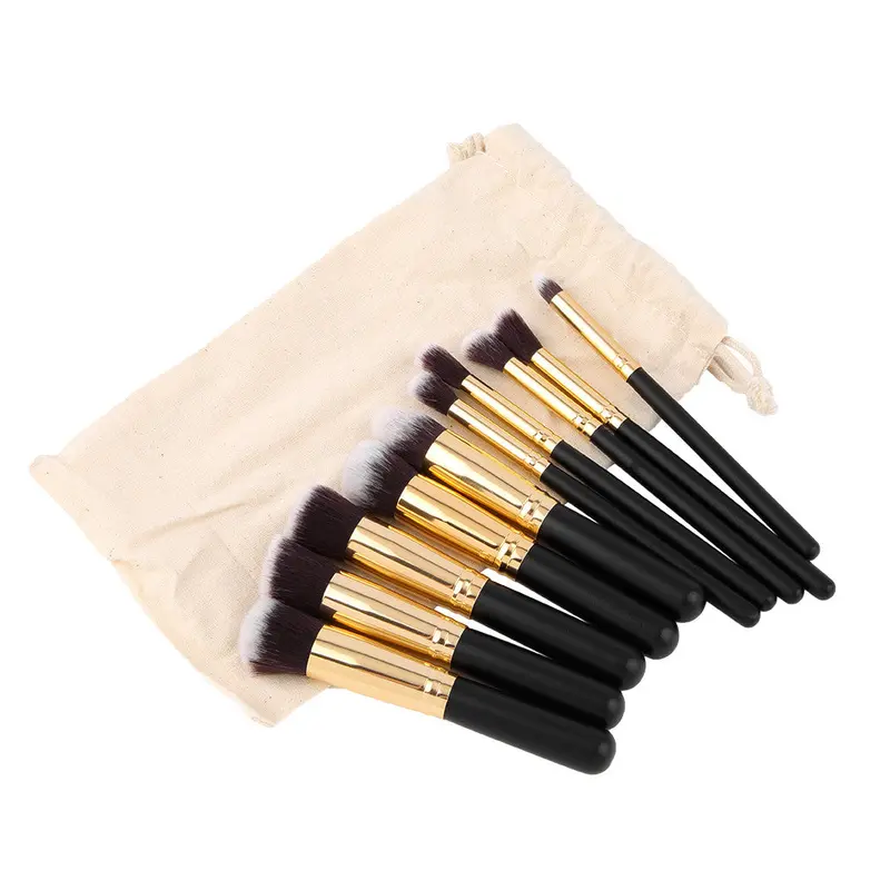 10Pcs Makeup Brushes Set Cosmetic Eyeshadow Face Powder Foundation Lip Brush 1
