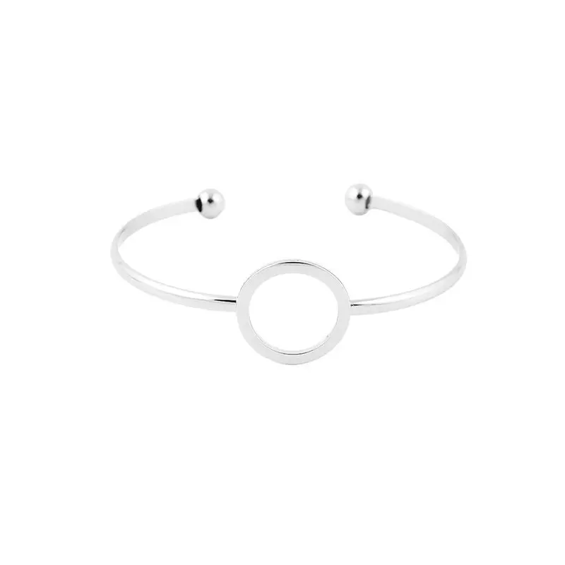 10Pcs Open Round Bracelets Bangles Geometric Circle Cuff Bracelets Girls G067 2